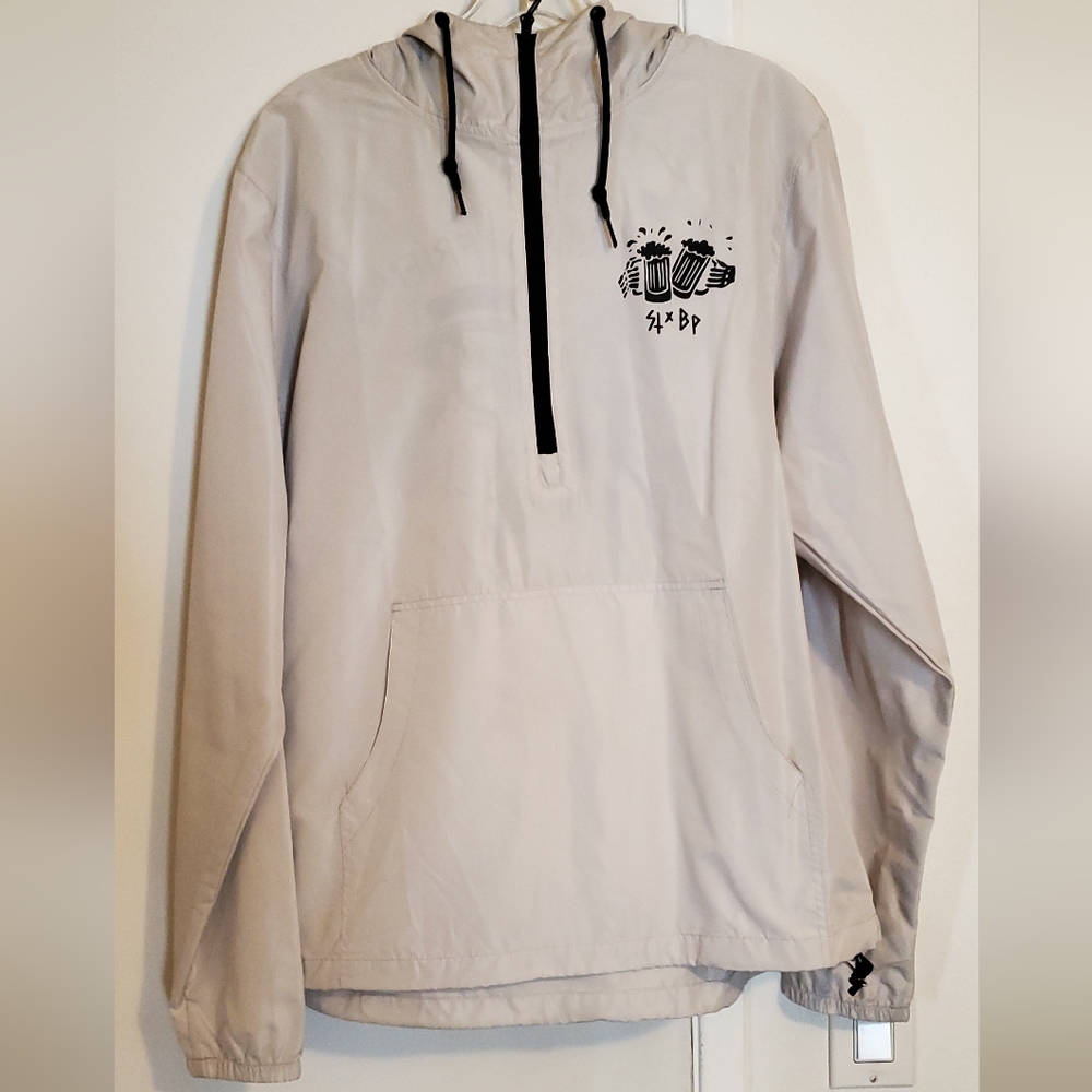 Black Plague wind breaker men's medium fog grey